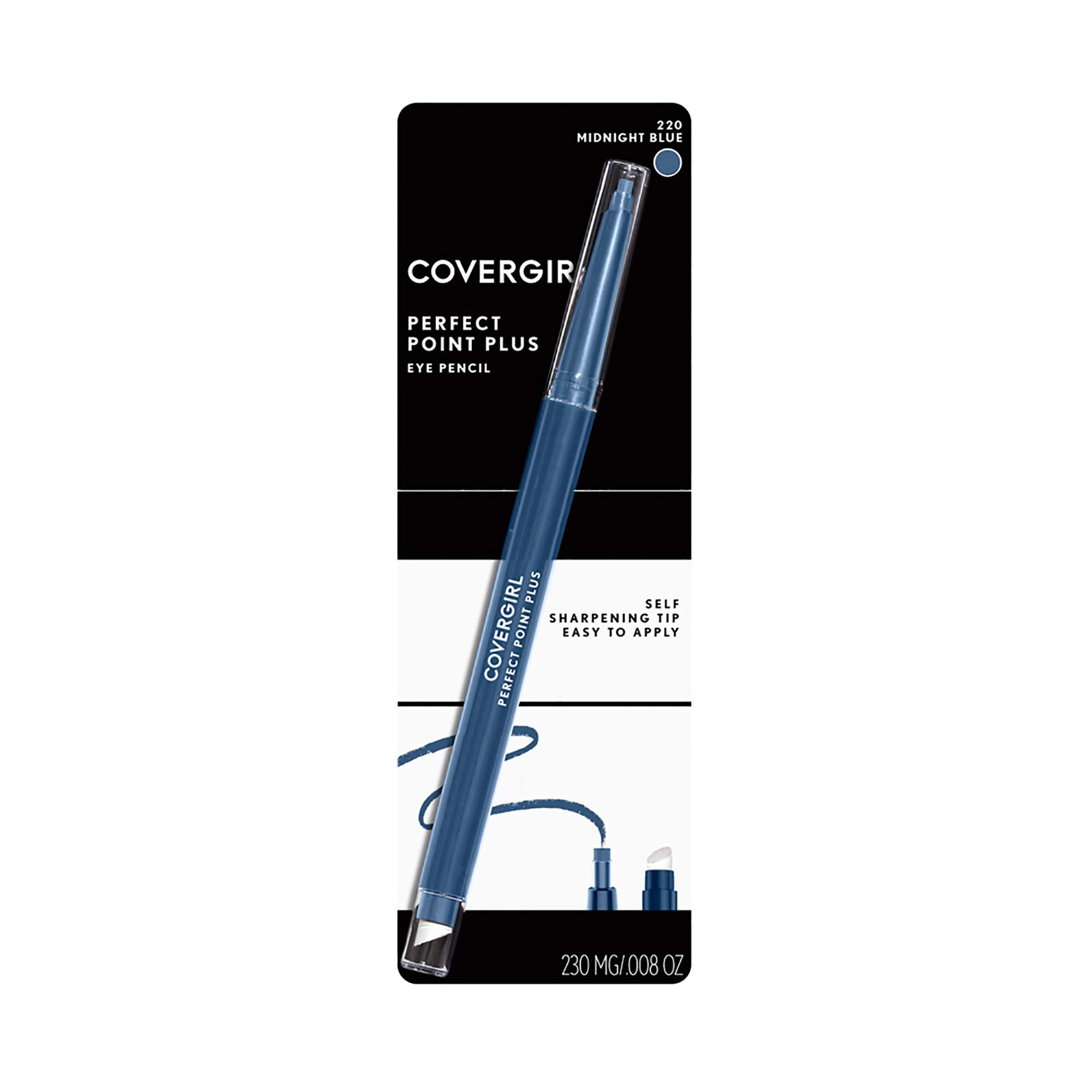 COVERGIRL Perfect Point Plus Eyeliner Pencil, Midnight Blue, 0.008 Ounce (Pack of 2)