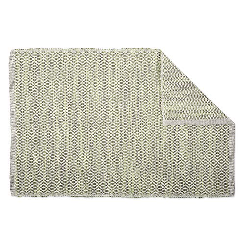 DII Woven Recycled Yarn Rag Rug Collection Miniature Diamonds, 2x3', Honey Gold