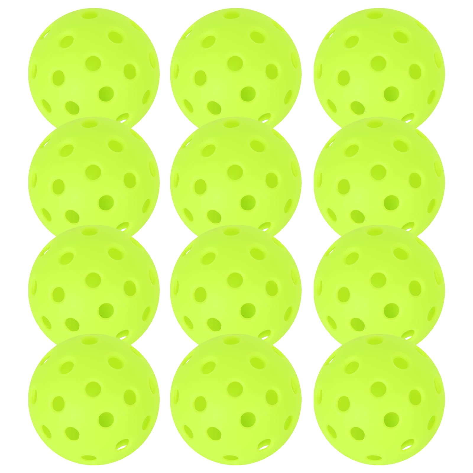 RayChee Outdoor Pickleball Balls, 40 Holes Pickleballs 3/12/48 Pack for Sport Outdoor Play, High Bounce & Durable Pickle Balls Outside for All Style Pickleball Paddle & Court w/Mesh Bag