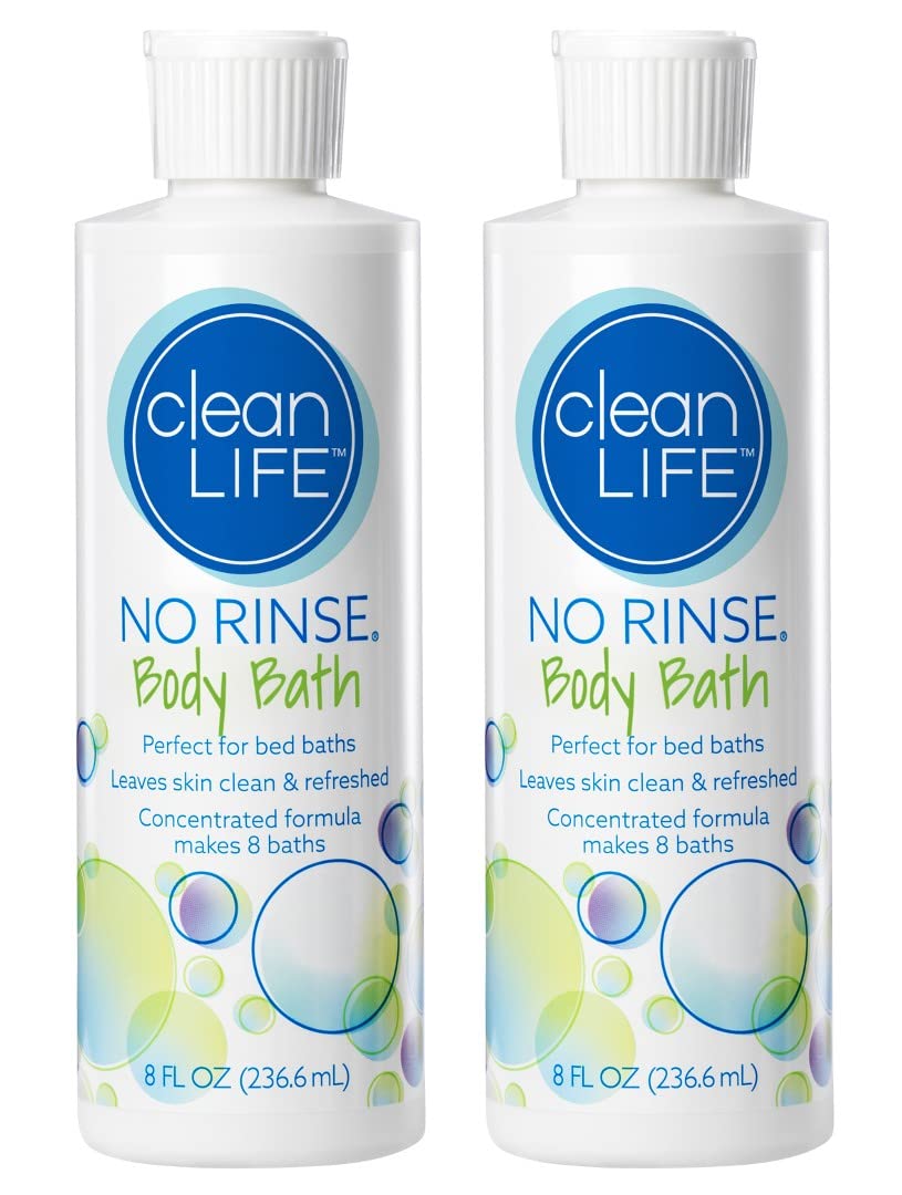 No-Rinse Body Bath, 8 fl oz - Leaves Skin Clean, Refreshed and Odor-Free, Rinse-Free Formula (Pack of 2) - Makes 8 Complete Baths Per Bottle