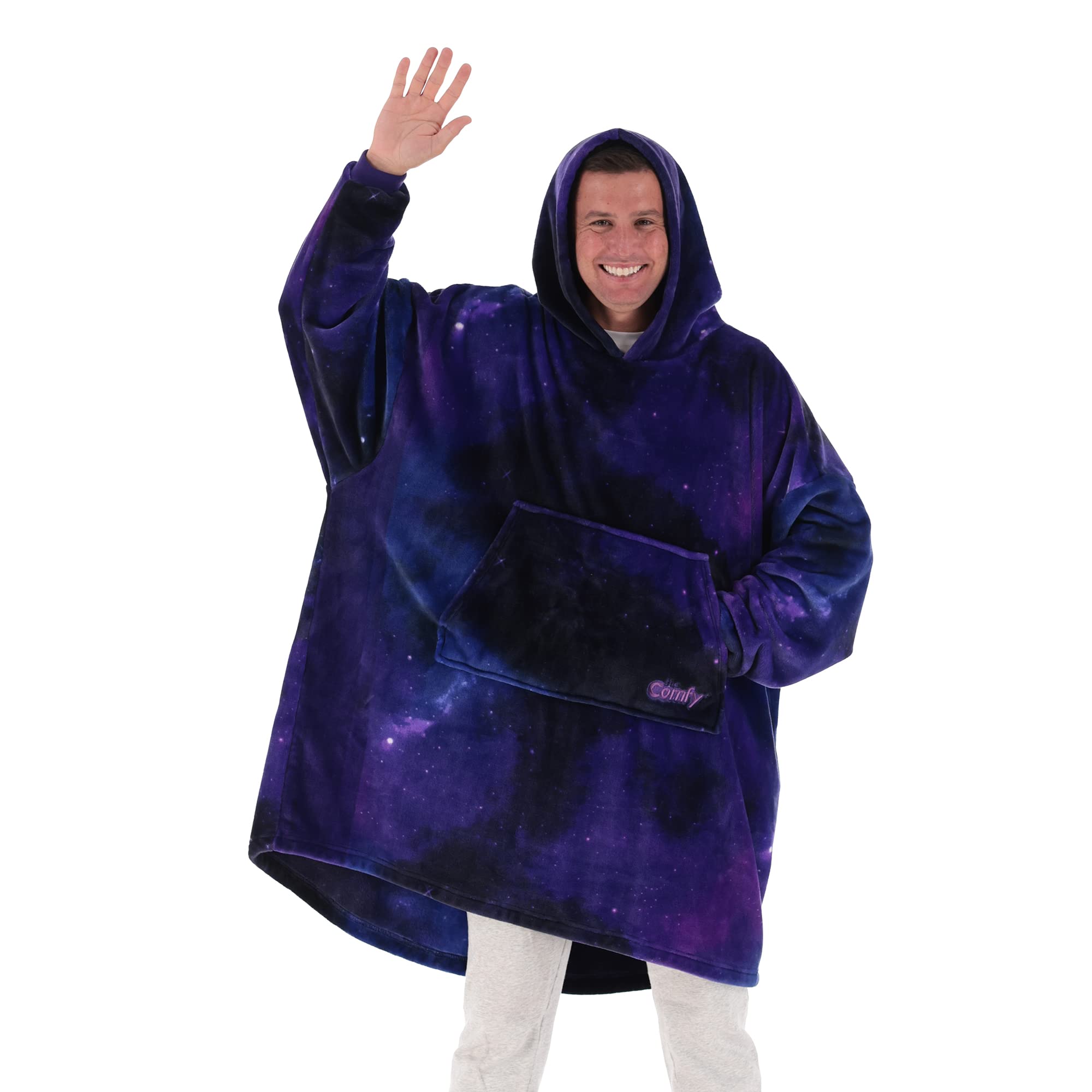 THE COMFY Dream | Oversized Light Microfiber Wearable Blanket, One Size Fits All, Seen on Shark Tank (Galaxy)