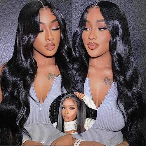 Wear and Go Glueless Wigs Human Hair Pre Cut 6X4 Body Wave Lace Front Wigs Human Hair Pre Plucked 180% Density HD Lace Glueless Wigs for Beginners