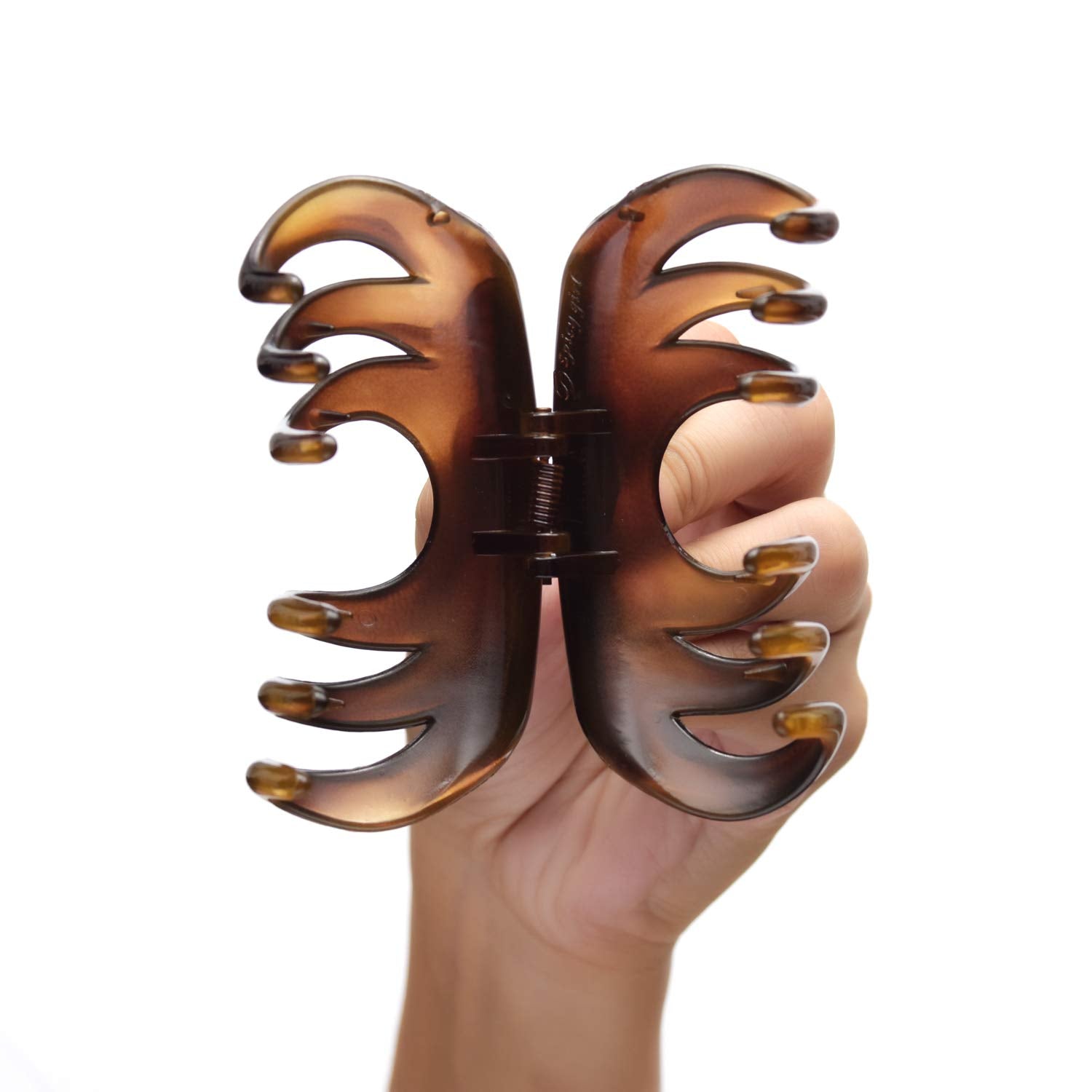 Youxuan Hair Claw for Women, 4 Inch Pretty Hair Clip, Hair Grip for Thick Hair, Coffee