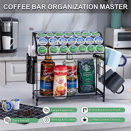 FlagShip K Cup Holder Coffee Pod Organizer K Cup Pod Organizer for Coffee Bar Accessories Save Space for Countertop Kitchen (35 Pods Capacity)