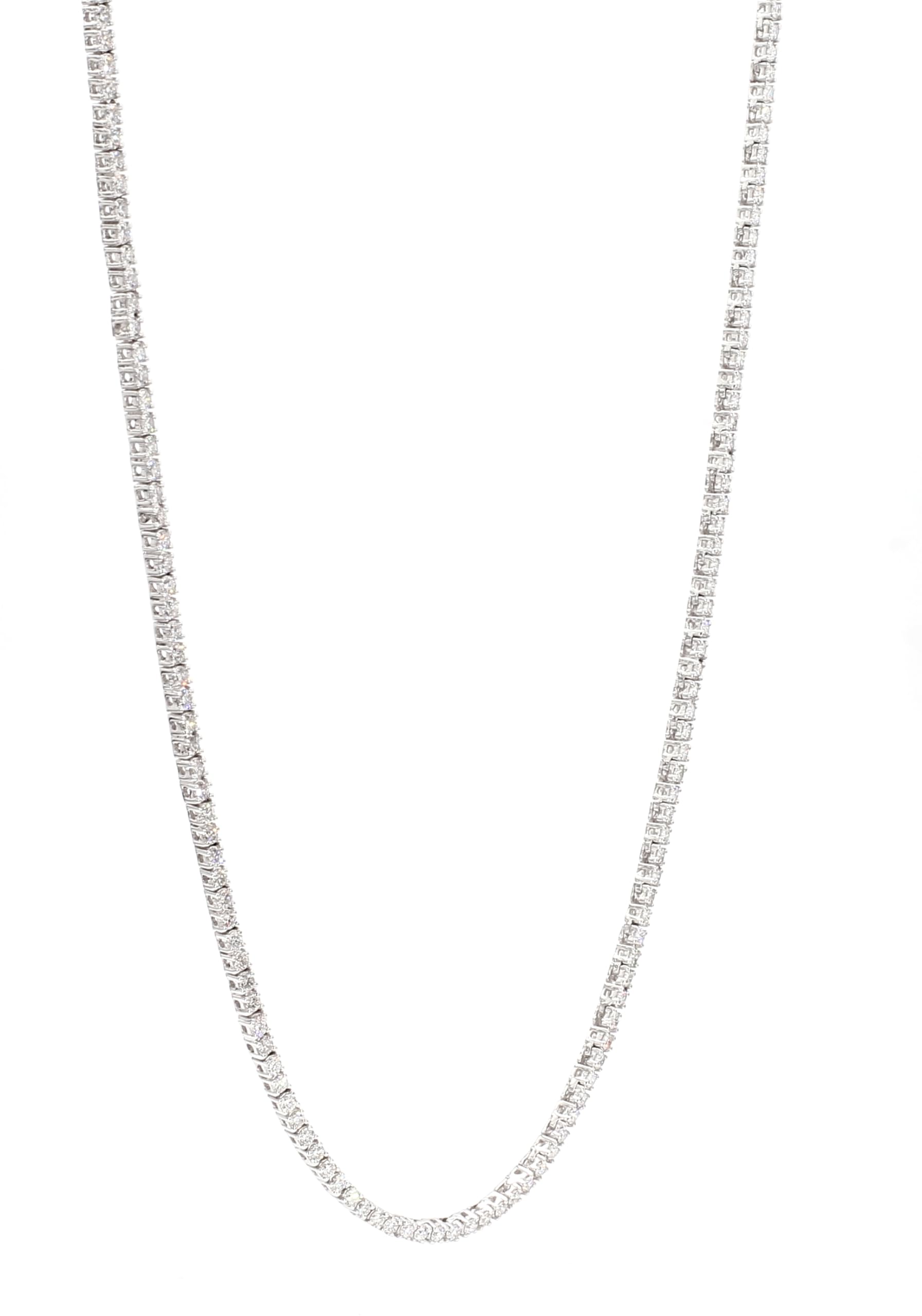 8 Carat Round Cut Lab Grown Diamond Tennis Necklace 18" 14K White Gold - Jewelry Gifts for Womens or Her