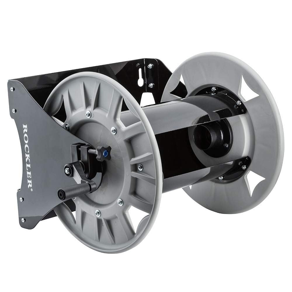 Dust Right Shop Vacuum Hose Reel - Holds 40' of 1-1/2'' Vacuum Hose Extension Reel w/Steel Frame - Adjustable Tension Knob, Wall Mount Vacuum Hose Reel - Easy Installation Dust Collector Accessories