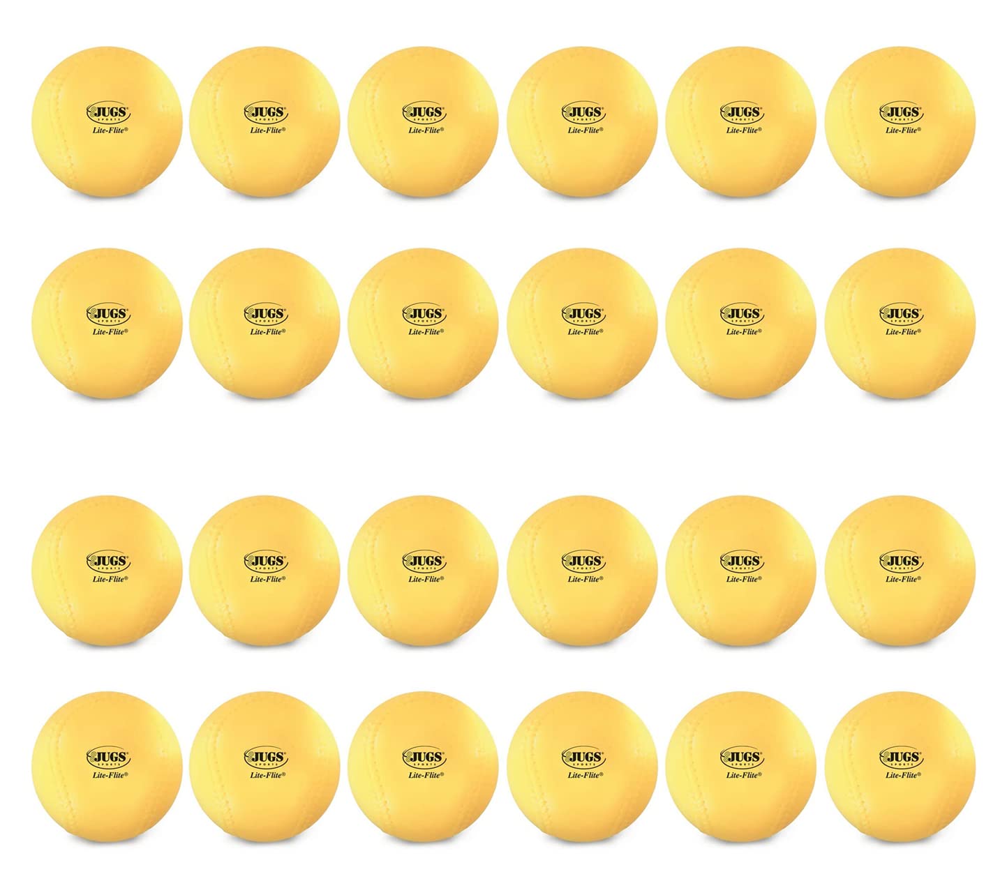 Jugs Lite-Flite Baseballs— 2 Dozen, Optic Yellow, 9-inch