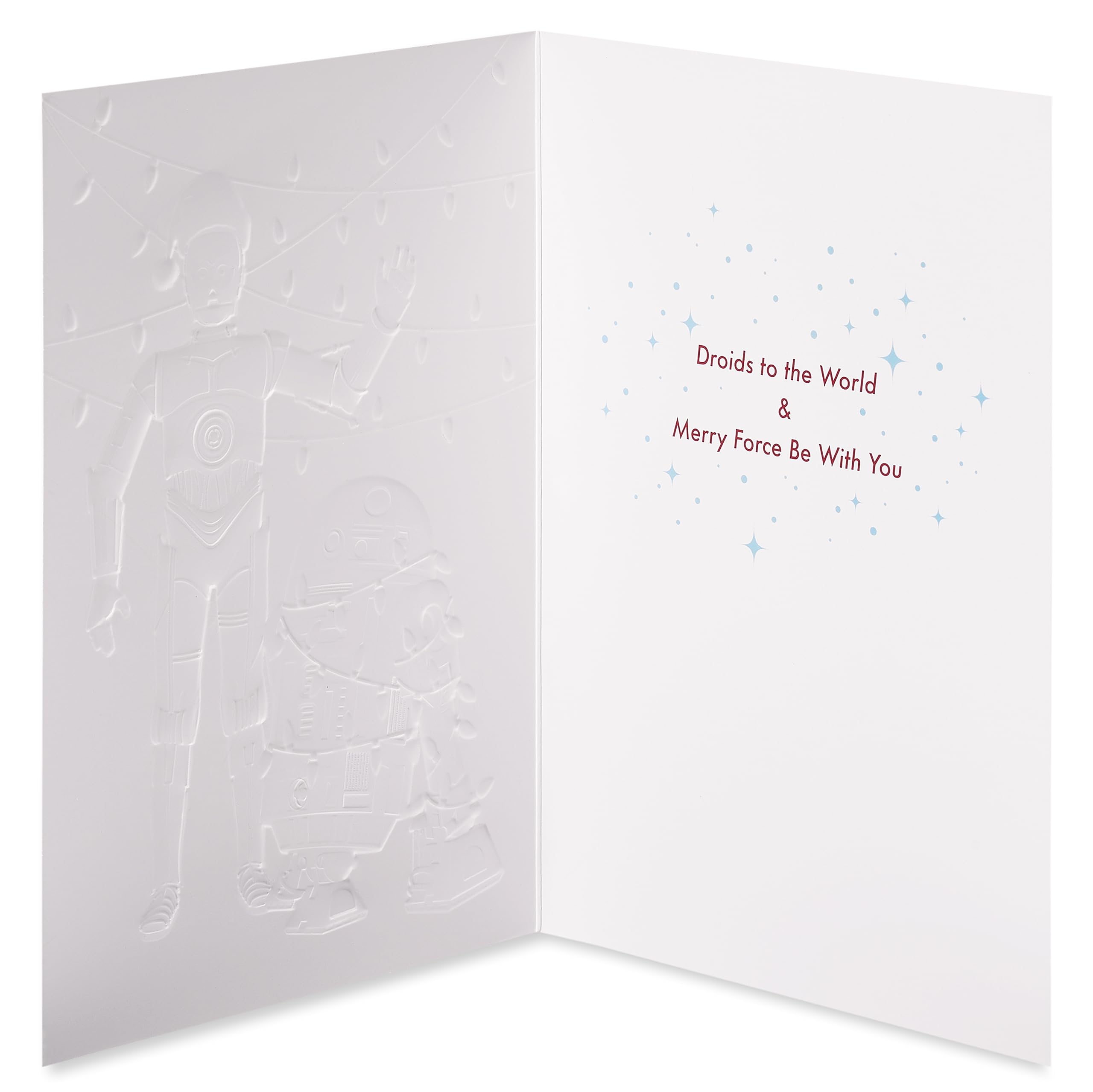 Papyrus Star Wars Christmas Cards Boxed with Envelopes, Droids to the World, R2D2 and C3PO (12-Count)