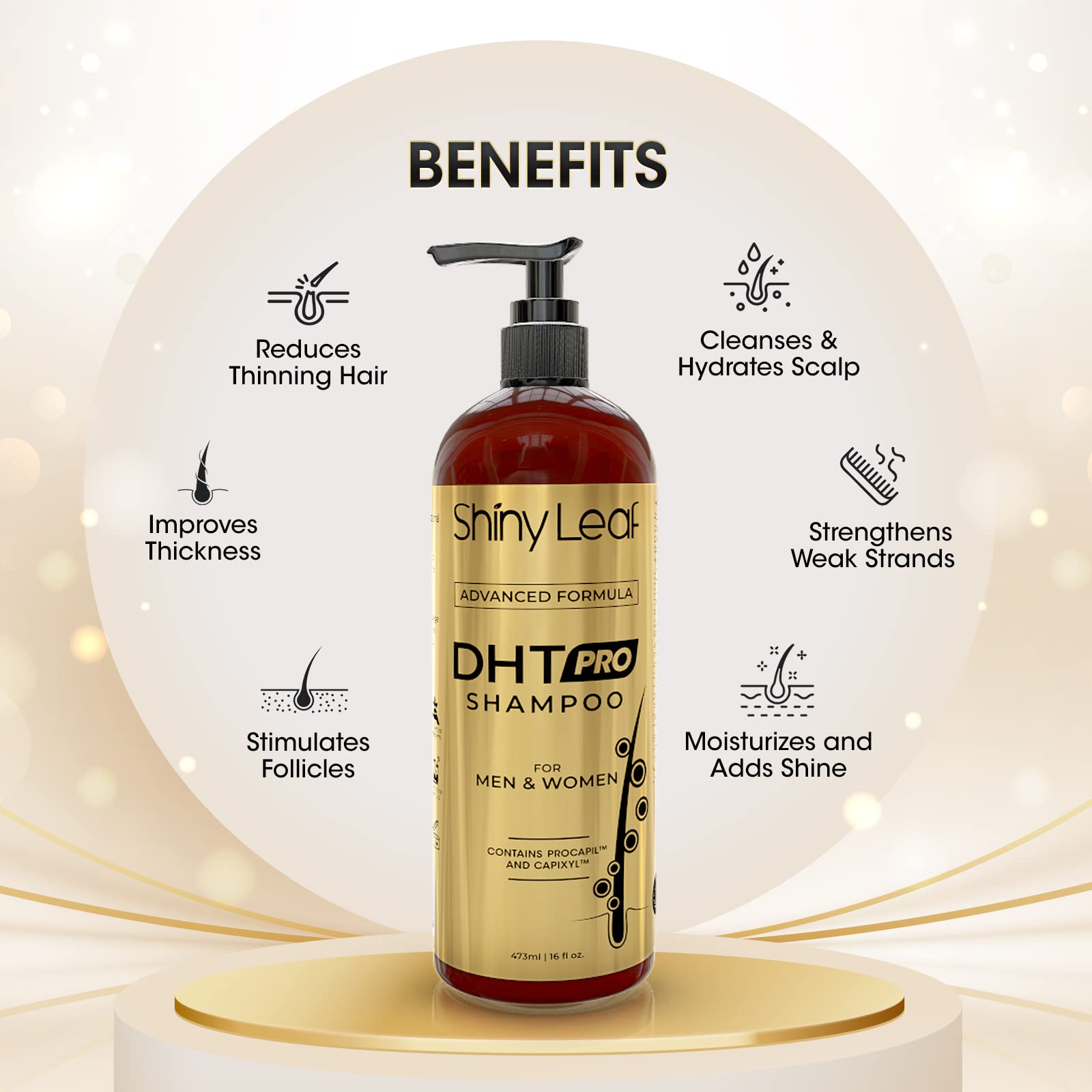 DHT Pro Shampoo and Conditioner Advanced Formula with Procapil and Capixyl, DHT Blockers and Natural Extracts, Hair Loss Solution for Men and Women, Stimulates Follicles, Prevents Thinning Hair