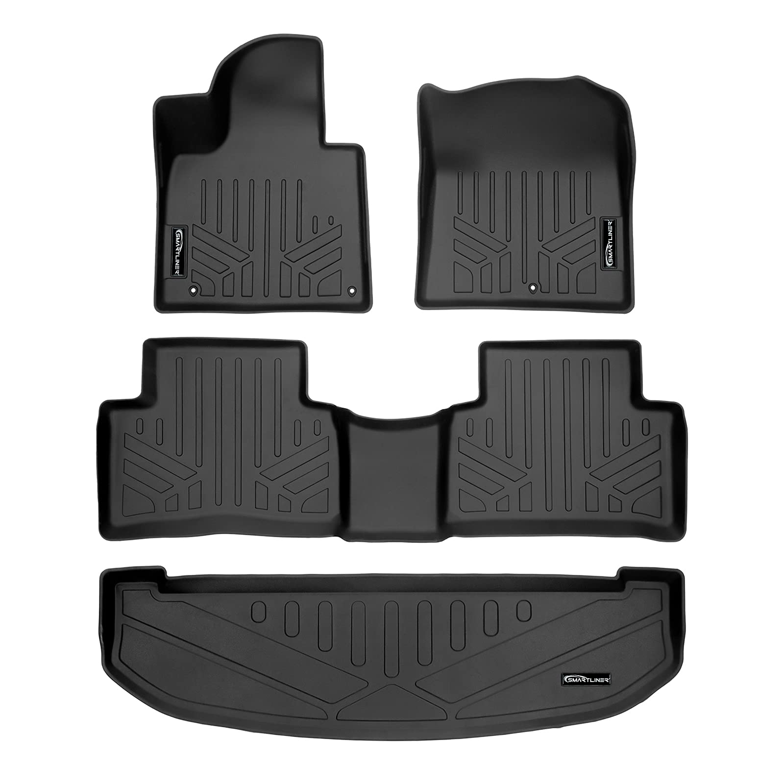 SMARTLINER Custom Fit 2 Row Floor Mats & Cargo Liner Behind 3rd Row Set for 2021 Kia Sorento (Only w/ 2nd Row Bench Seat)