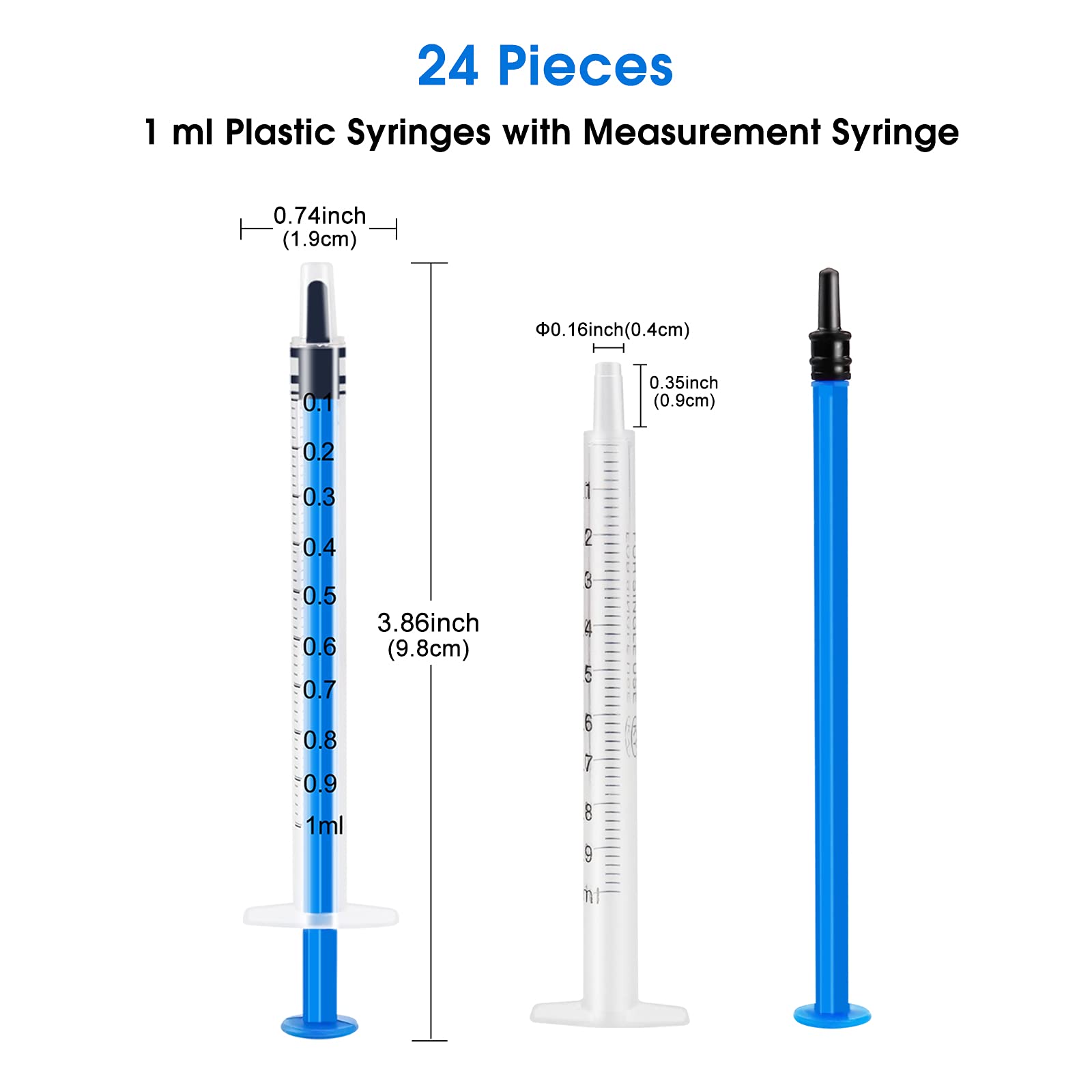 24 Pack 1ml Sringe,Syringe,1ml Plastic Syringe with Measurement,Syringe for liquid,Syringes for lip gloss,Oral syringe,Individually Sealed Syringe for Oral Dental Care, Lab,Plant Hydroponic,Feed Pets