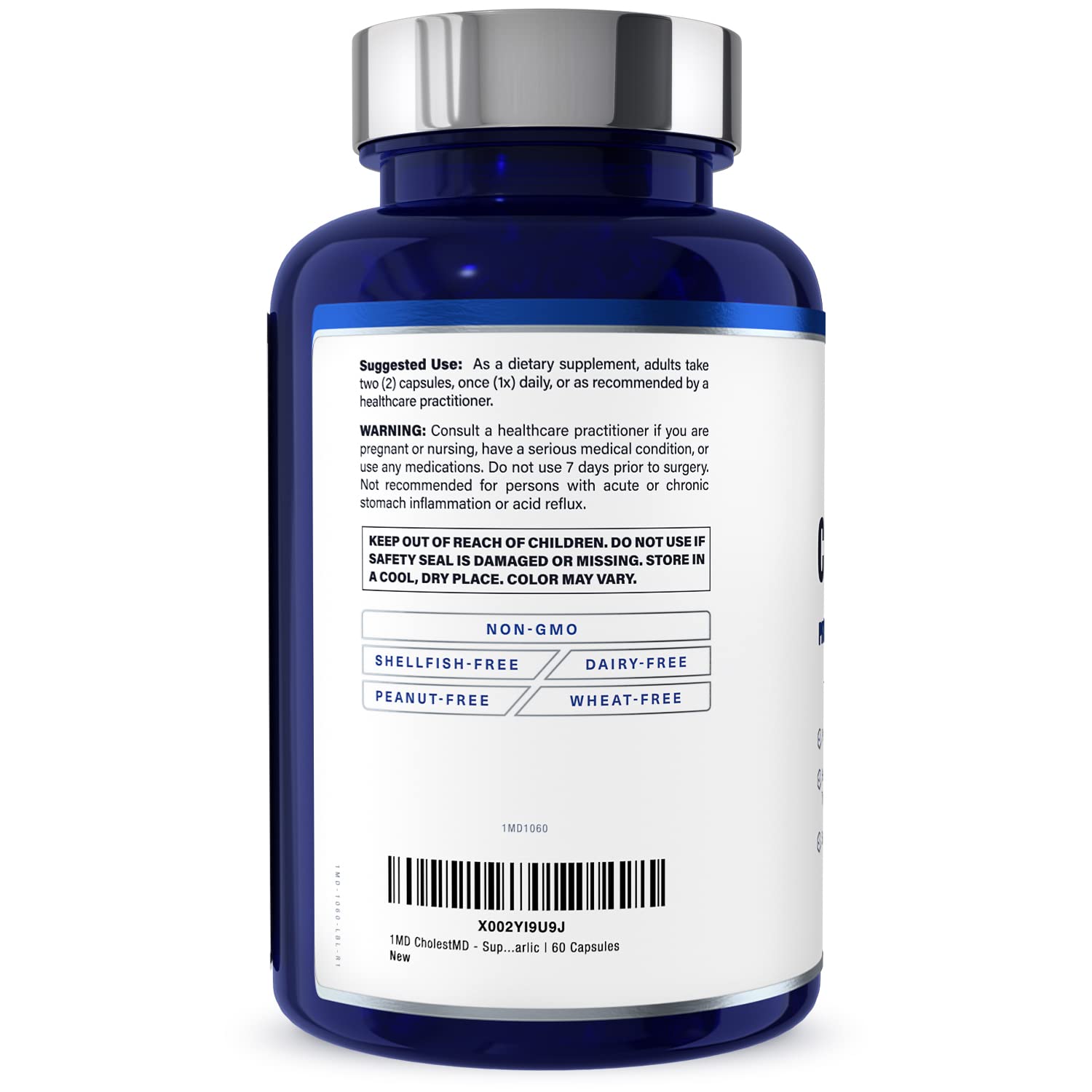 1MD Nutrition CholestMD with Olive Leaf Extract, Bergavit, Niacin, Garlic | 60 Capsules