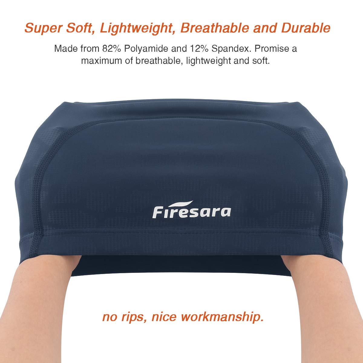 Firesara Fabric Swim Cap, High Elasticity Swimming Cap Keeps Hair Clean Breathable Fit Both Long Hair Short Hair, Swim Caps Woman Girls Men Kids One Size Hat