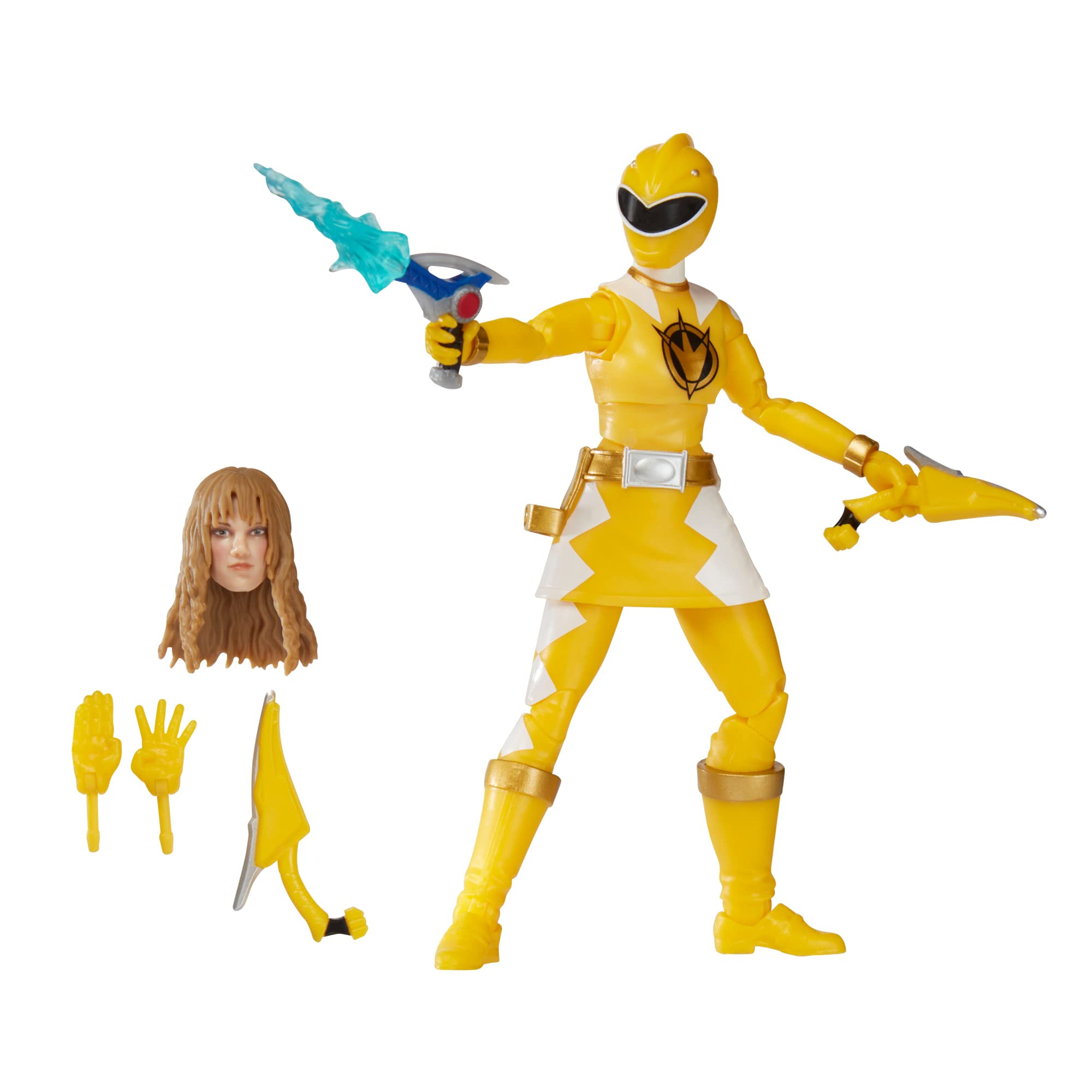 Power Rangers Lightning Collection Dino Thunder Yellow Ranger 6-Inch Premium Collectible Action Figure Toy with Accessories, Ages 4 and Up