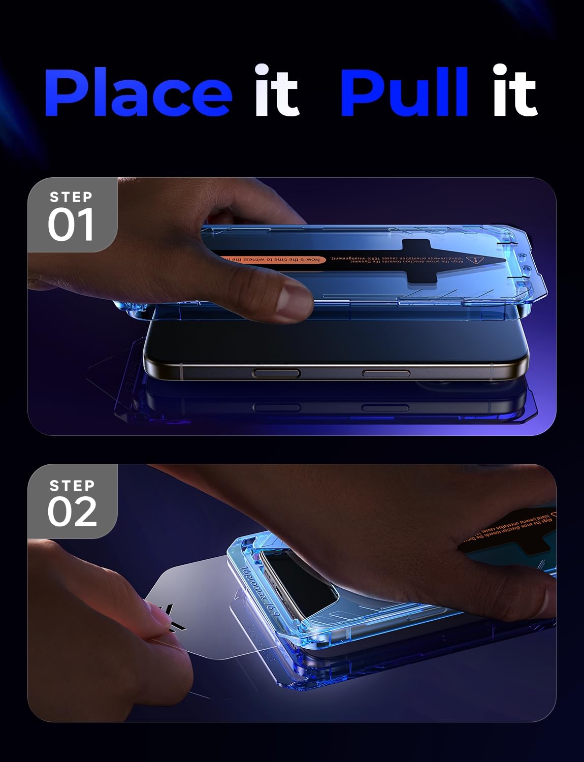 LISEN 2 Pack [Top 9H+ Hardness] Glass for iPhone 16 Pro Max Screen Protector, Military Grade Shatterproof 8K HD Auto Dust-Elimination Bubble Free Tempered Glass with Ultra Fit Tray