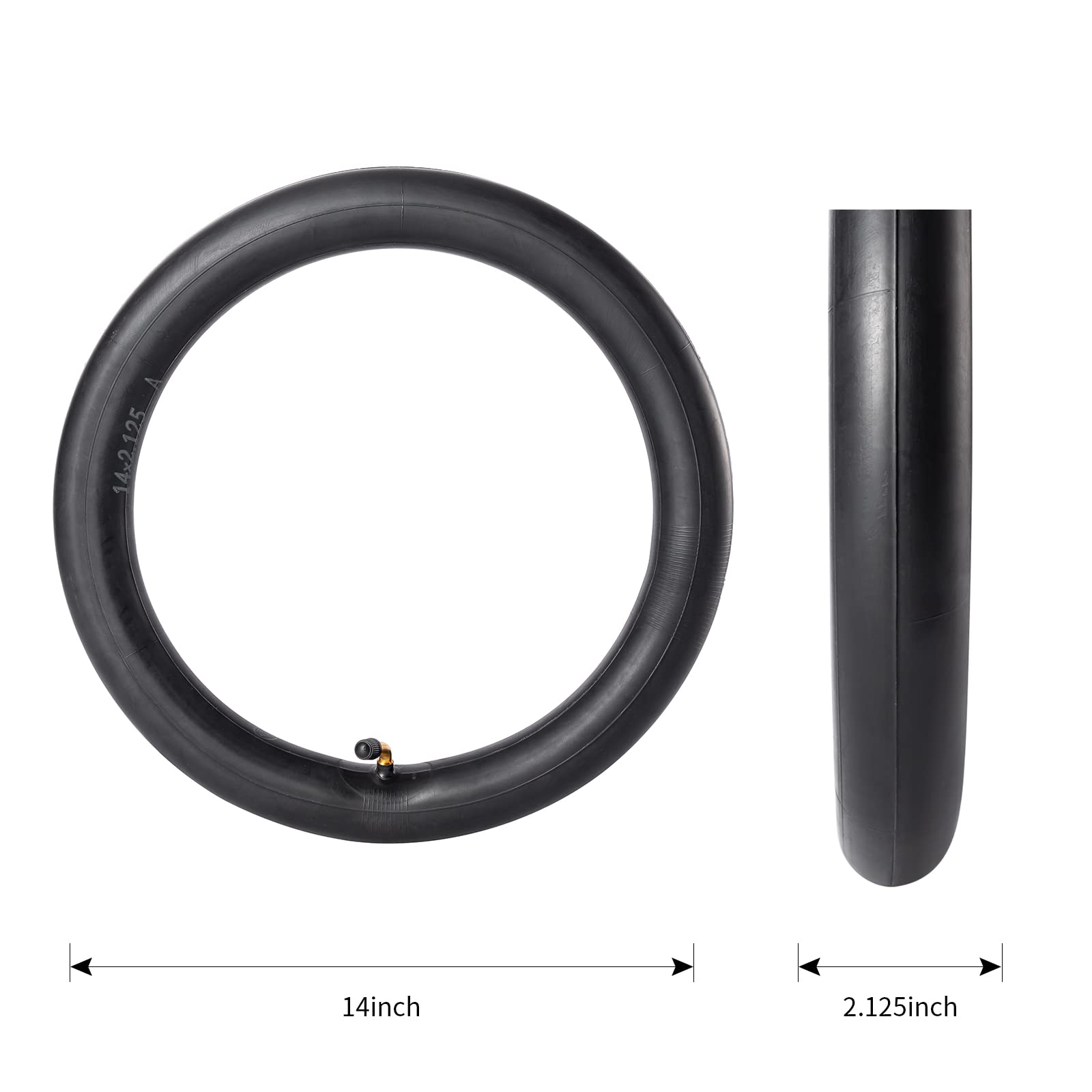 Heavy-Duty 14 x 2.125 57-254 Tire and Tube Set with Angled Valve Stem 14 Inch Electric Scooter Tire Tube for Replacement Electric Scooters and E-Bike Tires 1 Set