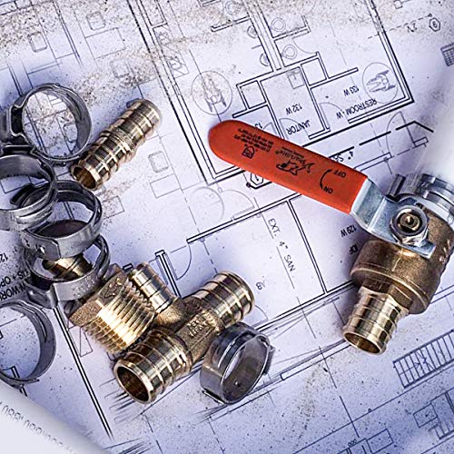 PADTON 50 Pack 1 Inch PEX Cinch Clamp Rings, Stainless Steel Pex Fittings Crimp Rings Pinch Clamps for PEX Tubing Pipe Fitting Connections (1 Inch)