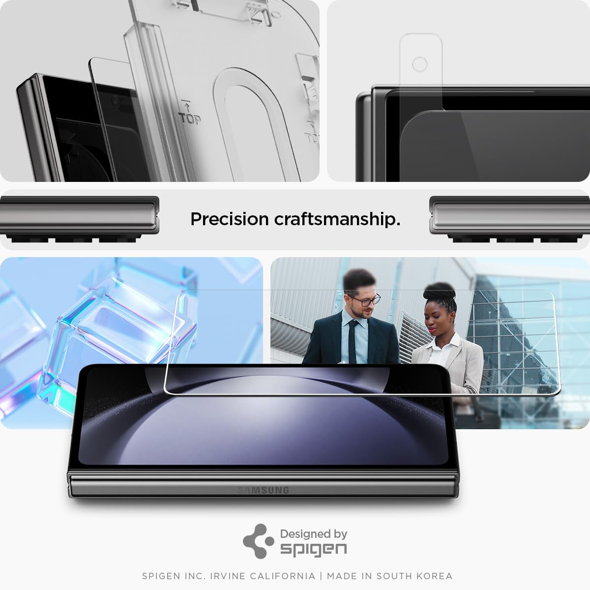 Spigen Tempered Glass Screen Protector [GlasTR EZ FIT] designed for Galaxy Z Fold 5 [2 Pack]