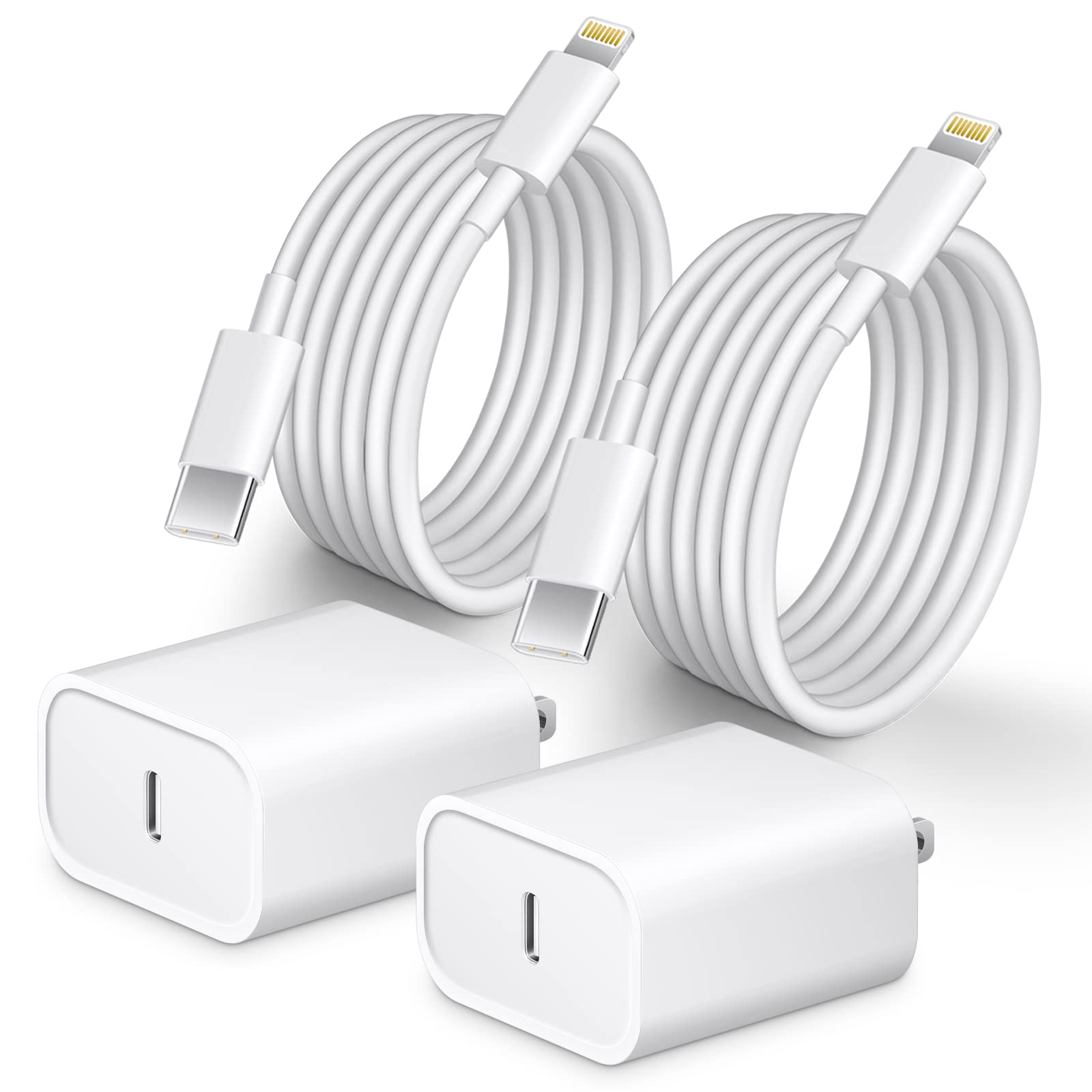 Phone 14 13 12 Fast Charger [MFi Certified] 10FT Type C Charger 2 Pack 20W USB C Charger Block with Fast Charging Cable for Phone 14/14 Pro/13/13Pro Max/12/12 Pro Max/11/XS/XR/X/8Plus