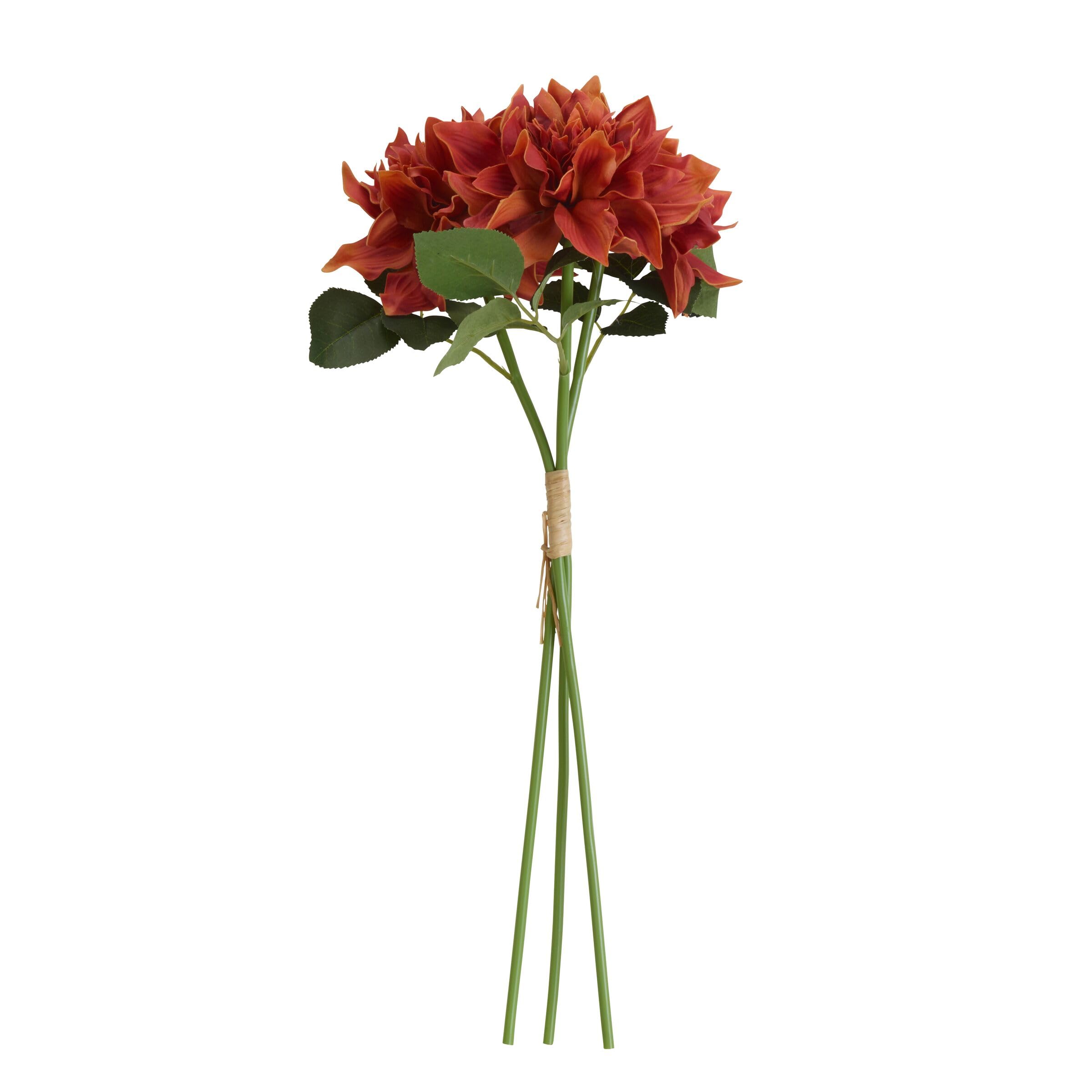 Mikasa Copper Mum Artificial Flower Stems, Fake Flowers for Fall Décor, Set of 3, 5x5x18 Inch