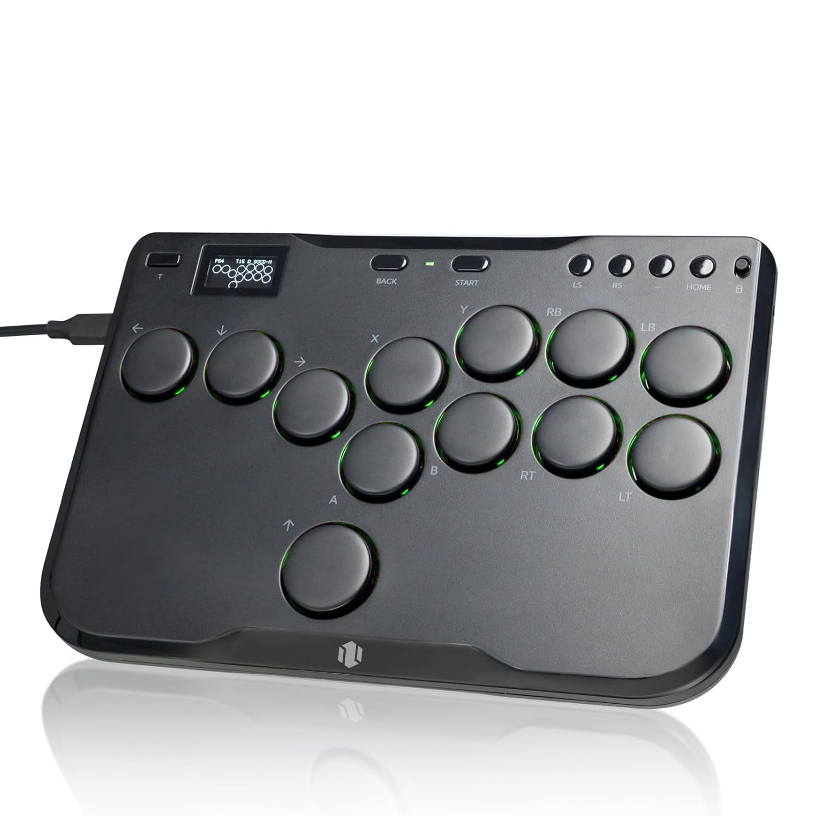 Haute42 Arcade Stick Leverless Controller-P12: Leverless Arcade Stick with Turbo & Silent Low-Profile Switches,Arcade Stick for PC/PS3/PS4/Switch Game with Lock Button Support Hot Swap & SOCD