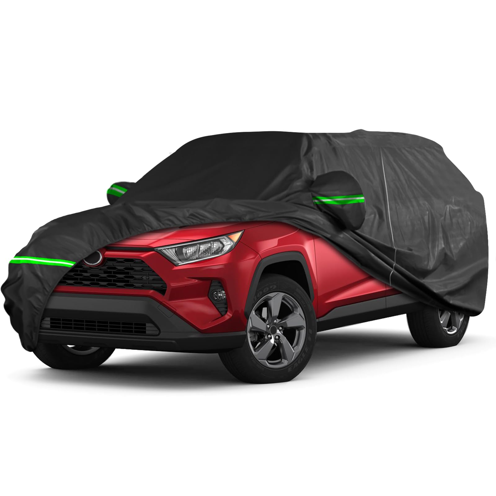 AROJAK for Toyota RAV4 Car Cover, Waterproof Car Cover for Toyota Rav4 (1996-2024), All Weather Custom Protection Full Outdoor Indoor Exterior for RAV4 Car Cover (Black)