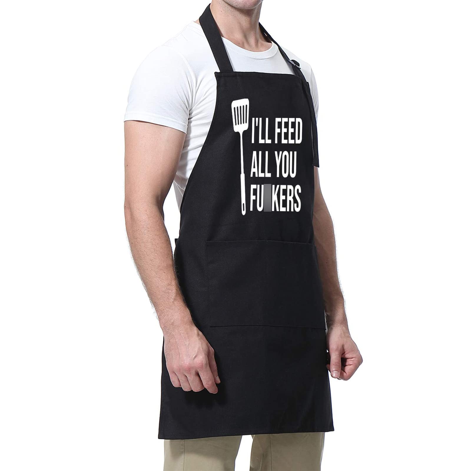 Miracu Funny Cooking Aprons for Men Women - Dad Gifts, Funny Gifts for Men Mom - Fathers Christmas, Birthday Gifts for Dad Step Dad Brother Boyfriend Husband - Cool BBQ Grilling Chef Apron for Men