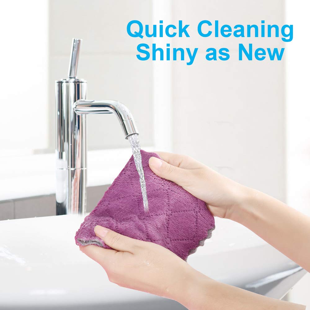 Small Reusable Cleaning Cloths, 6 x 10 inch, Super Absorbent Multipurpose Dish Cloths, for Furniture Rags, Kitchen Cloths, Tableware Quick-Drying Towels，Kitchen Towels Dish Towels, (11PCS)