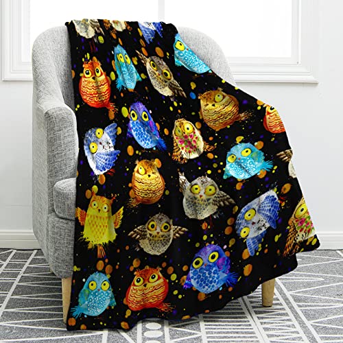 Jekeno Hummingbird Floral Blanket Birthday Mother's for Women Mom Wife Dad Kids Girls Bedroom Living Room Colorful Bird Flowers Decor Soft Cozy Plush Throw Blanket 60"x80"