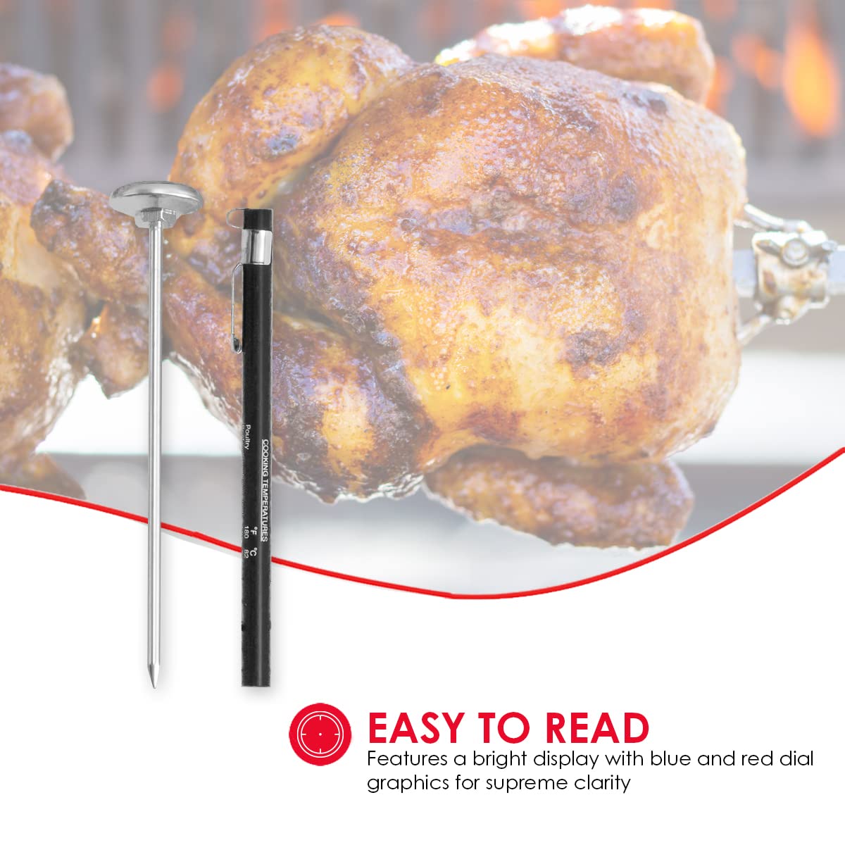 Home Basics Durable Cooking Thermometer, Stainless Steel