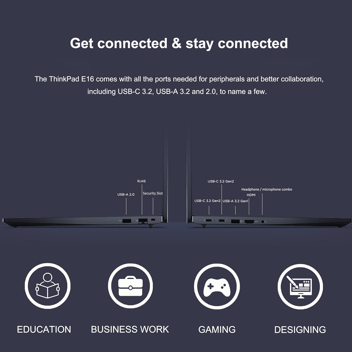 Lenovo ThinkPad E16 Gen 2 Business Laptop (16" FHD+ Anti-Glare, Intel Core Ultra 5 125U (> i7-1355U), 32GB DDR5 RAM, 1TB SSD) Fingerprint, Backlit, Webcam, Ethernet, Win 11 Pro, 2025 AI PC, Black