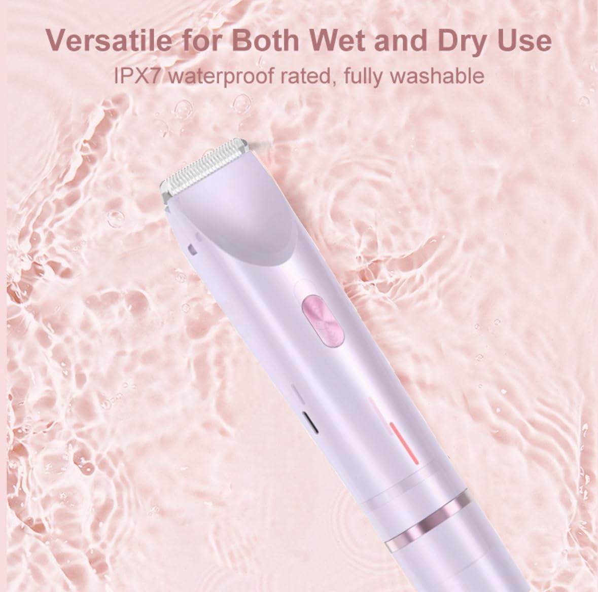 CasaCare Electric Bikini Trimmer for Women, USB Rechargeable Electric Shaver for Bikini Line, Legs, Underarms – Portable Waterproof Lady Grooming Razor (Purple)