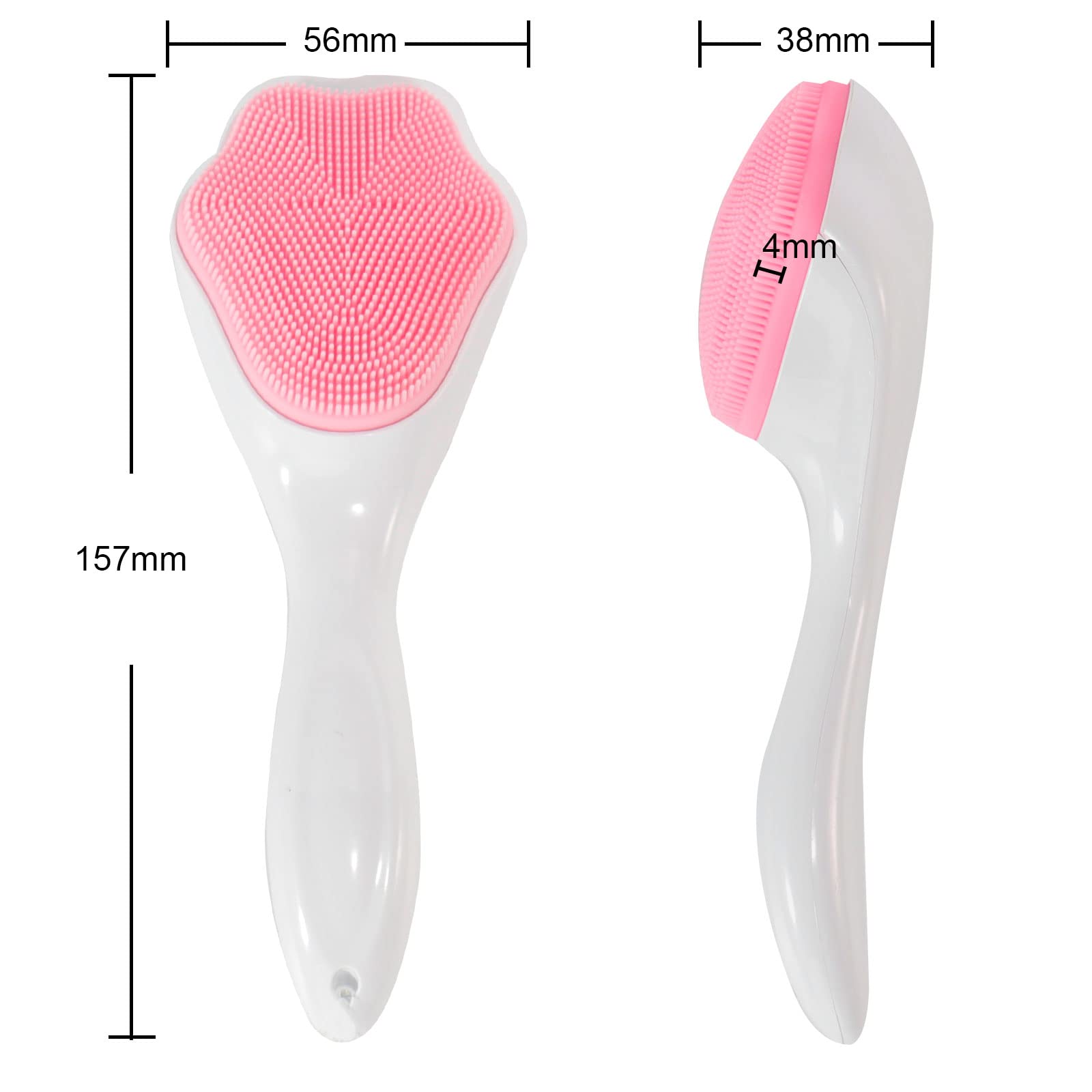 Silicone Face Scrubber Exfoliating Brush, Beomeen 2 Pack Manual Handheld Facial Cleansing and Blackhead Scrubber, Soft Bristles Waterproof for Face Skincare (Blue, Pink)