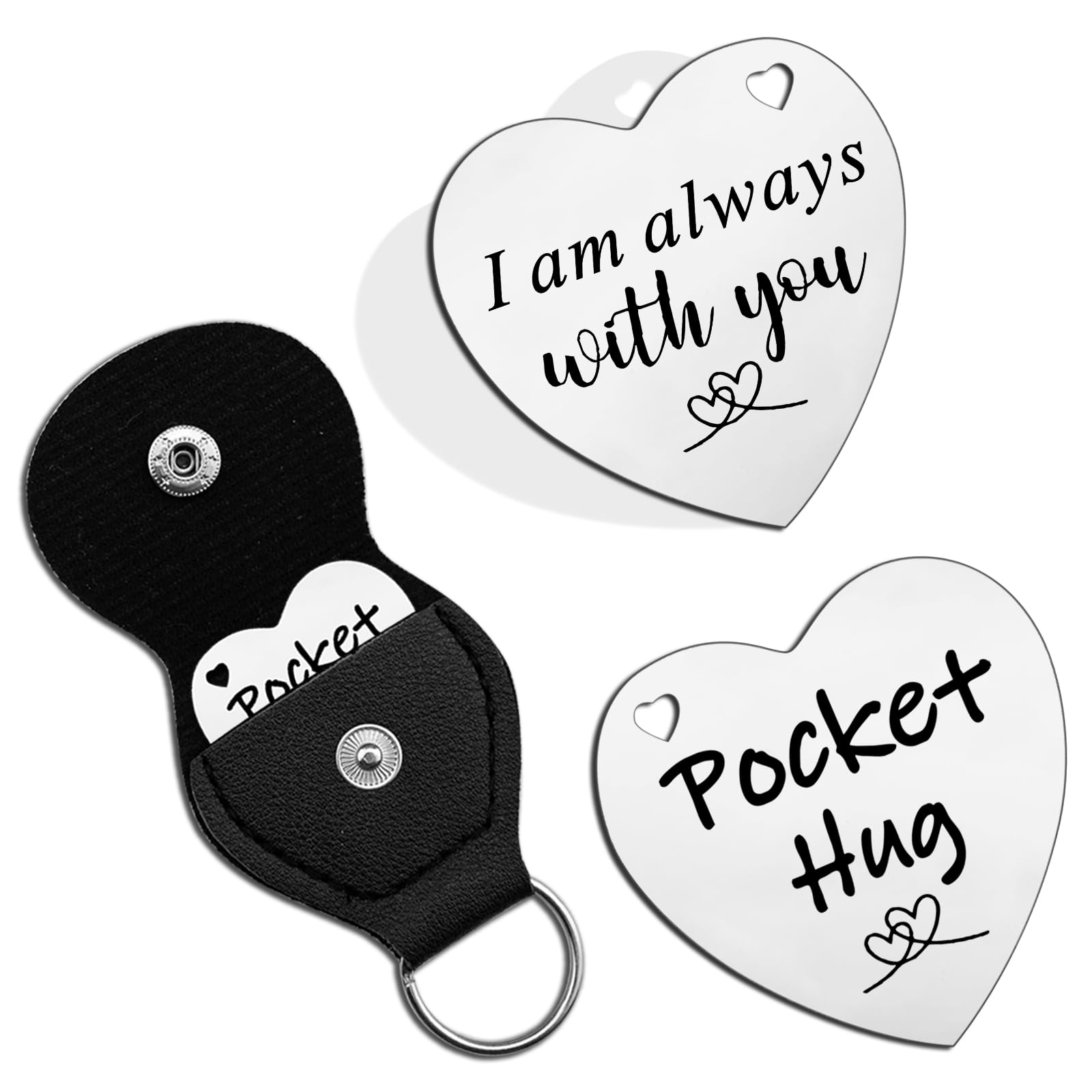 OEHEDOU Pocket Hug Token For Couples Romantic Gifts For Him Her Boyfriend Girlfriend Husband Wife Christmas Stocking Stuffers Thoughtful Birthday Gifts For Women Men Couples Heart Love Keychain