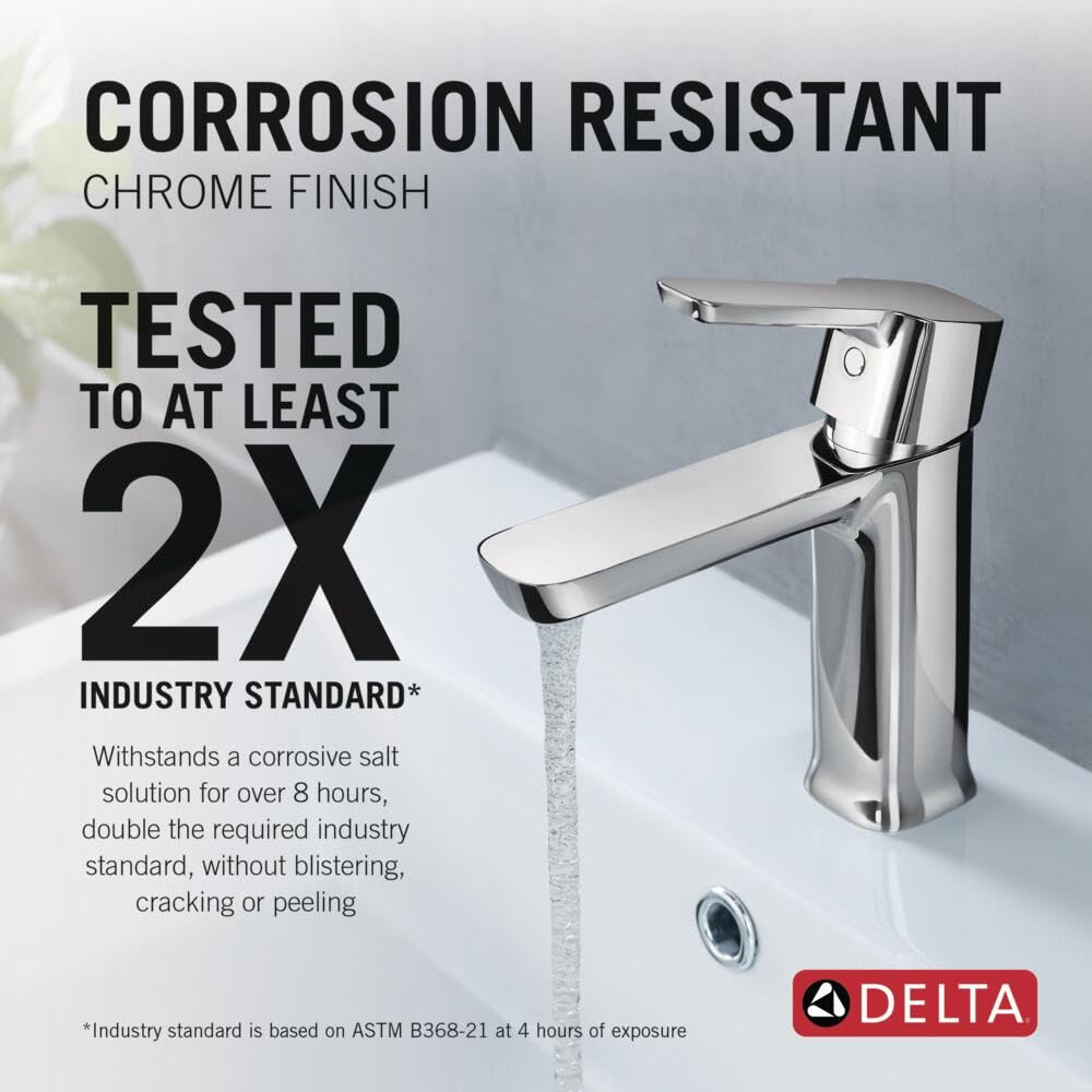 DELTA 581LF-PP Modern Bathroom Faucet, 1.2 GPM Water Flow, Chrome