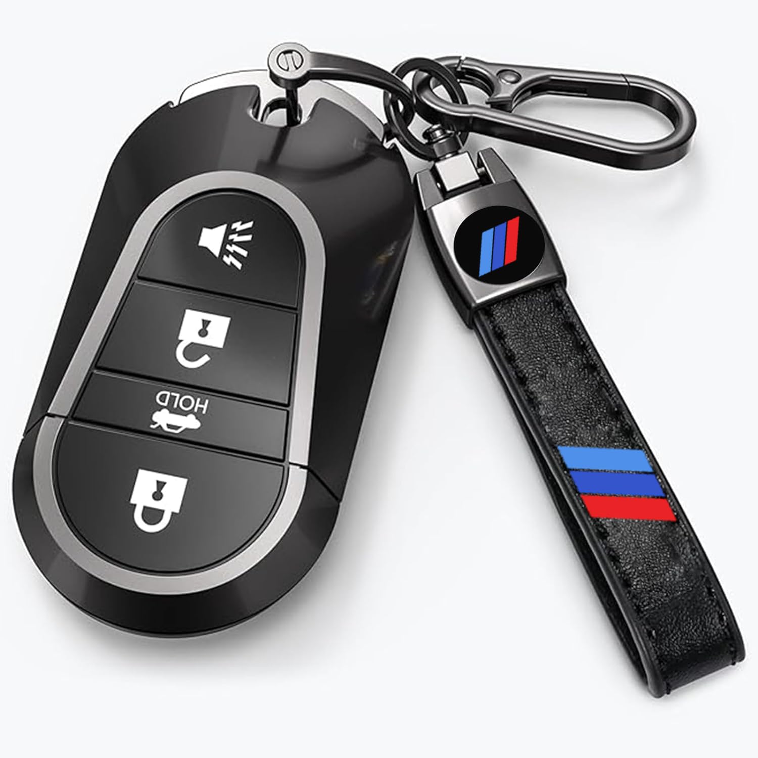 GuyAna Genuine Leather Car Keychain Logo for BMW Accessories Key Chain Compatible with X1 X3 X5 X6 Z4 X6 X7 Series M 1 M3 M5 6 Series Keychain Accessories Family Present for Man and Woman