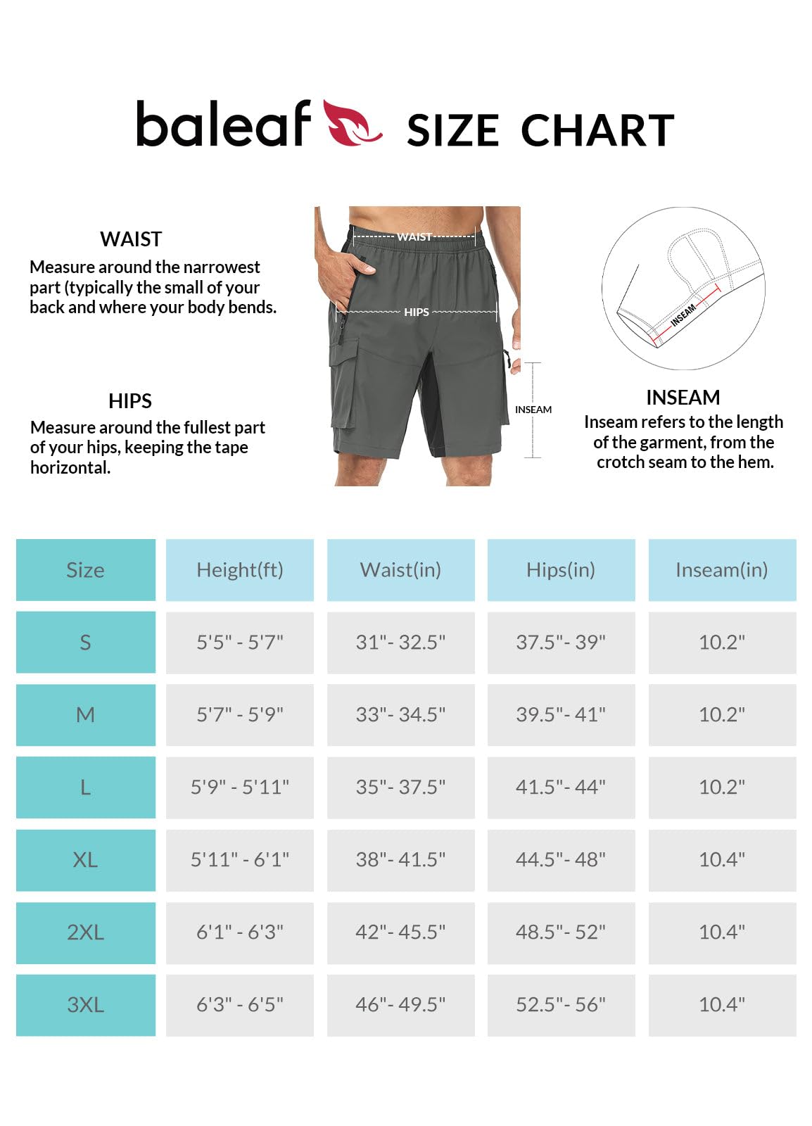 BALEAF Men's Mountain Bike Shorts 3D Padded Loose-fit MTB Cycling Bike Shorts Men PocketsGrey Grey/Black XL