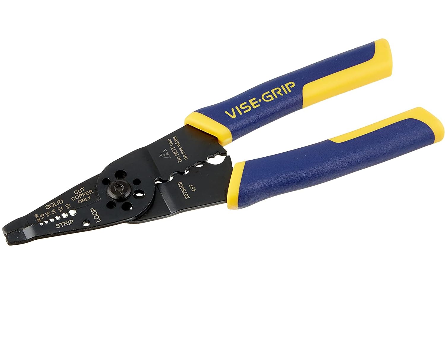 IRWIN VISE-GRIP Wire Stripper, 8 inch, Cuts 10-22 AWG, Plier Style Nose, ProTouch Grip for Maximum Comfort (2078309)