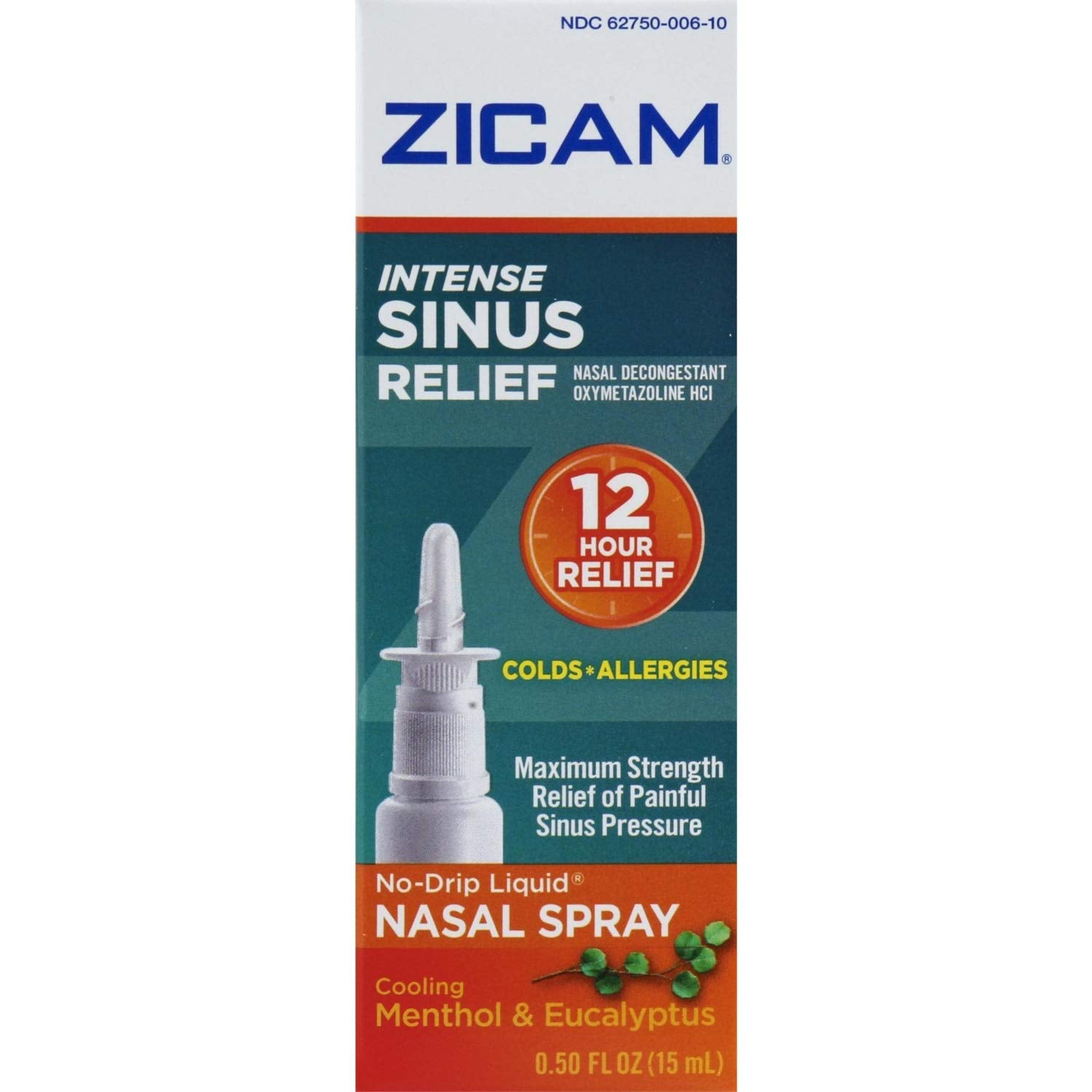 Zicam Intense Sinus Relief, Cooling Menthol & Eucalyptus Pump 0.5 fl oz (Quantity of 3)