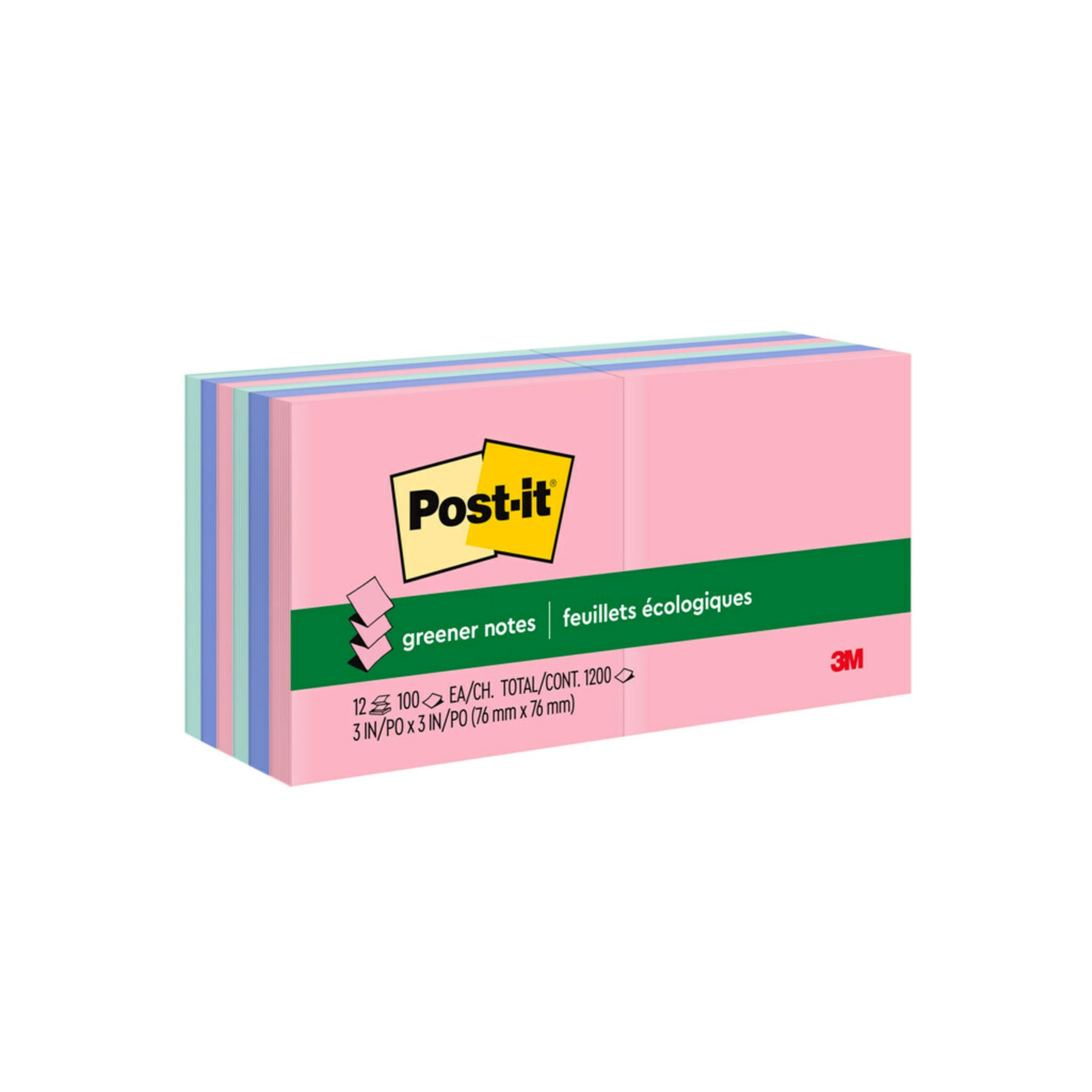 Post-it Mini Notes, 1.5x2 in, 12 Pads, America's #1 Favorite Sticky Notes, Sweet Sprinkles, Pastel Colors (Pink, Blue, Mint, Yellow), Clean Removal, Recyclable (653-AU)