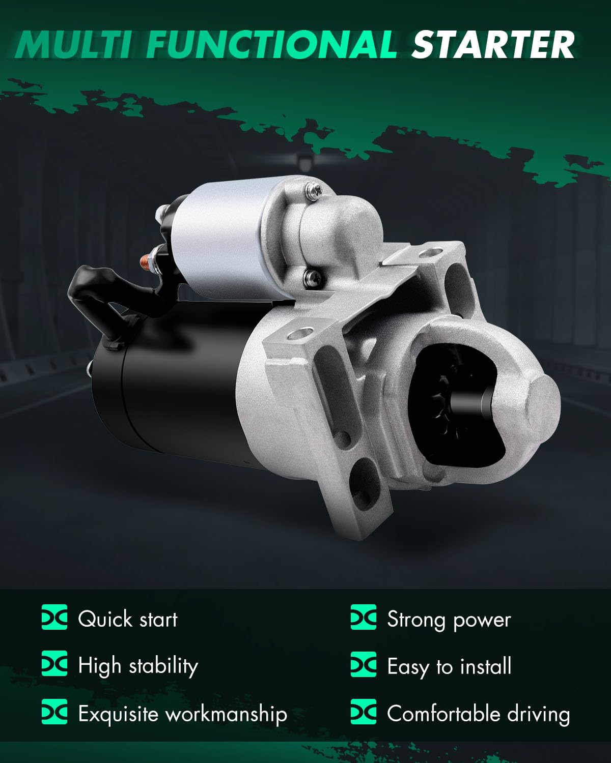 SCITOO Starters SDR0070 6489N 323-1443 fit for Chevrolet for Silverado 1500 2001-2003 for Tahoe 2001-2003 4.8L for Express Vans 2003 for GMC for Savana Vans 2003 for Sierra 1500 2001 2002 4.8L 5.3L