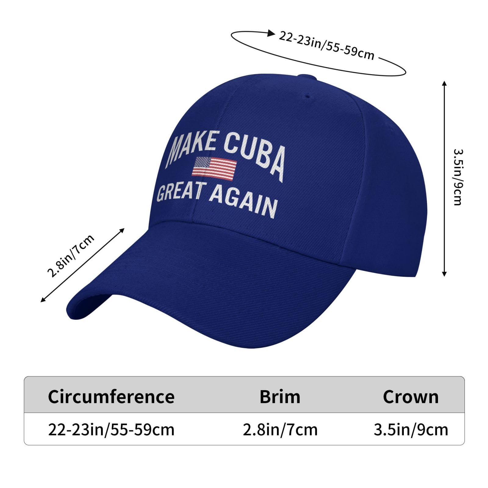 qwumub Make Cuba Great Again Hat Adjustable Baseball Cap for Men Women Red