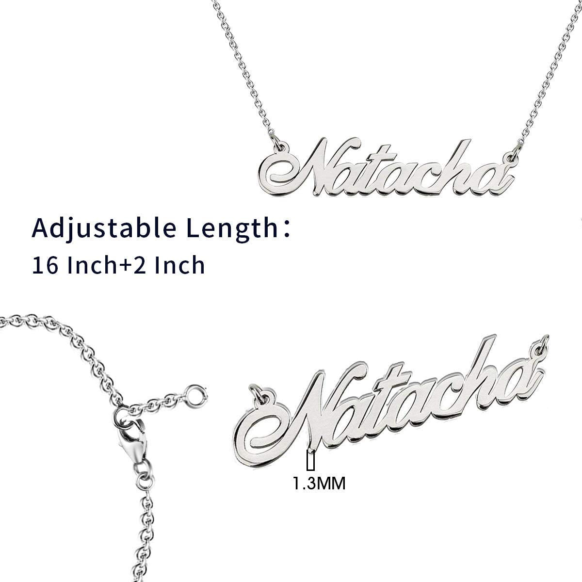 Lutilo 925 Sterling Sliver Custom Name Necklace Personalized Initial Necklaces Pendant Jewelry Gift for Her (Nicole)
