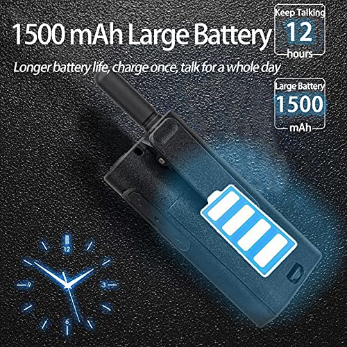 Retevis RB28B Small Walkie Talkies for Adults,Two Way Radio with Earpiece,VOX Handsfree,1500mAh Long Battery, Handheld 2 Way Radio Rechargeable for School Retail Restaurant Hotel (6 Pack)