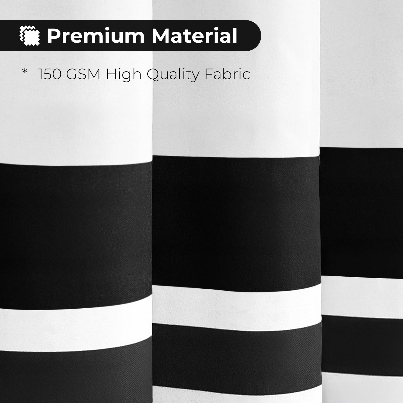 Seasonwood Black and White Shower Curtain Farmhouse Shower Curtain Striped Shower Curtains for Bathroom Sets Boho Shower Curtains with Tassels Modern Bathroom Curtains Decor Waterproof Fabric 72"x72"