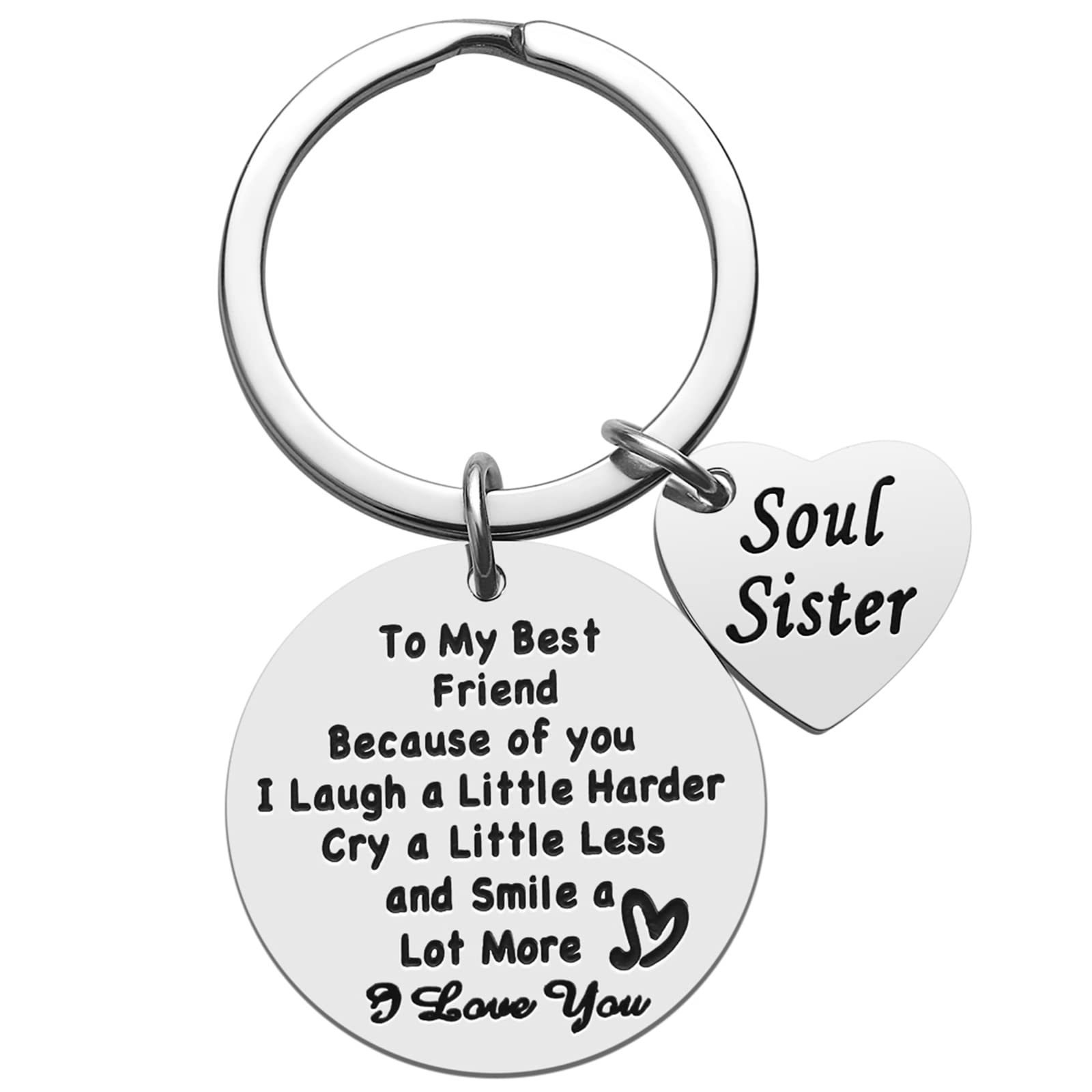 iJuqi Soul Sister Keychain Gift for Best Friends - Birthday and Christmas Gifts for Women