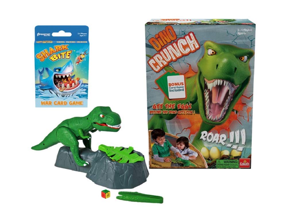 Dino Crunch - Get The Eggs Before The Dino Gets You! - Includes A Fun Shark Bite War Card Game by Goliath
