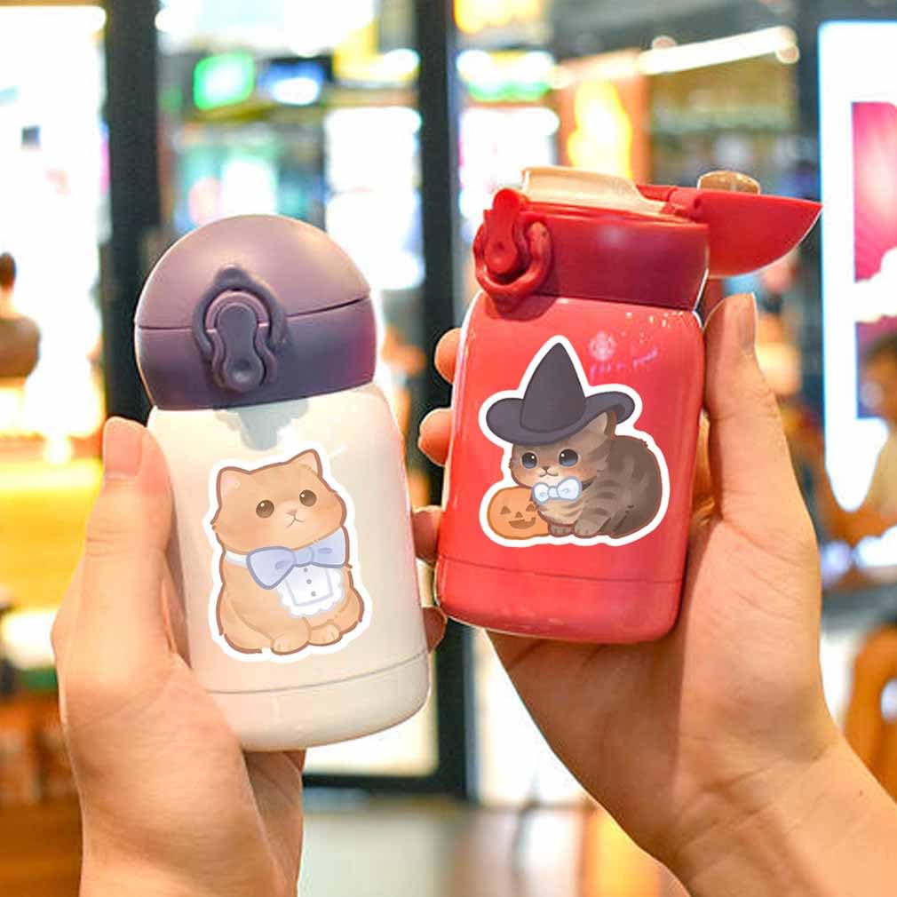 Cute Cat Stickers for Kids Teen Adults 100 Pack, Waterproof Kawaii Stickers Water Bottle Laptop Phone Case Scrapbooking, Cat Birthday Party Kawaii Gift Thing Stuff Item Boy Girl (Kawaii cat 100pcs)