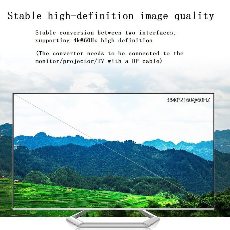 CORN HDMI to DisplayPort Adapter 4K@60Hz High Speed HDMI Male to DP Female Converter Cable Compatible for PC Graphics Card Laptop Mini NS PS5/4 Xbox One/360