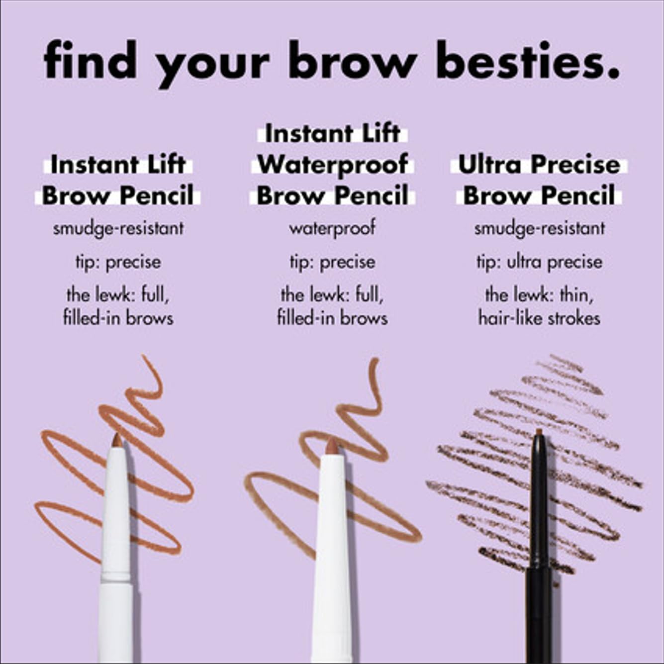 e.l.f. Instant Lift Brow Pencil, Dual-Sided, Precise, Fine Tip, Shapes, Defines, Fills Brows, Contours, Combs, Tames, Taupe, 0.006 Oz